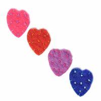 FELT 3CM HEART WITH BEADS 4PCS BRIGHT 2 374476