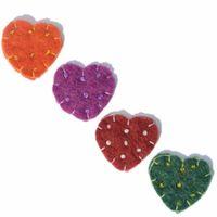 FELT 3CM HEART WITH BEADS 4PCS DARK 374477