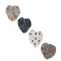 FELT 3CM HEART WITH BEADS 4PCS NATURAL 2 374479