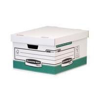 Fellowes Bankers Box Foolscap Storage Box WhiteGreen - 1 x Pack of 10