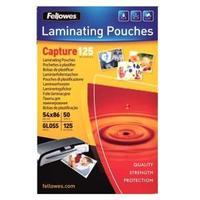 fellowes 54x86mm glossy 125 micron card laminating pouch pack of 50