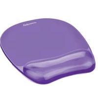 Fellowes Gel Crystal Mouse Pad with Wrist Rest Purple Ref 91441