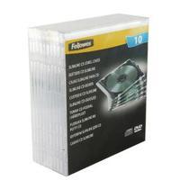 fellowes slimline cd jewel case pack of 10 clear 9833801