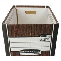 fellowes bankers box premium presto classic storage box woodgrain