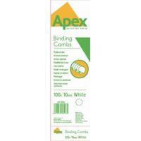 Fellowes Apex 10mm White Plastic Binding Combs Pack of 100 6200401
