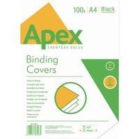 Fellowes Apex Black Leatherboard Covers A4 Pack of 100 6501001