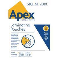 Fellowes Apex A4 Laminating Pouch Light Duty Pack of 500 6005201