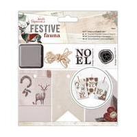 Festive Fauna Gift Tags and Stamps Set 16 Pieces