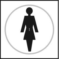 Female Toilet Braille Sign With Symbol