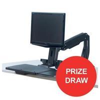 Fellowes Easy Glide Sit-Stand Work Platform with Repositionable Tray