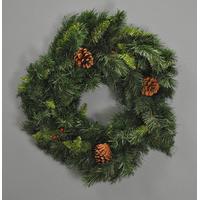 Festive Rochester Spruce Christmas Wreath with Cones and Berries (60cm) by Snowtime