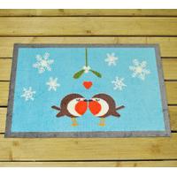 Festive Robin Christmas Washable Doormat by Gardman