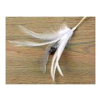 Feather & Diamante Feathers White