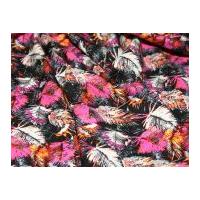 Feather Print Rayon Dress Fabric Pink