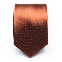 Fenwick Rust - Orange/white dotted silk necktie