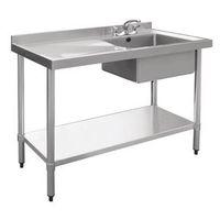 FED SINK - SINGLE RIGHT HAND BOWL LEFT HAND DRAINER - -