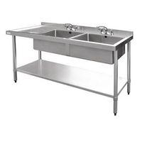 fed sink double bowl left hand drainer 