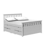 ferrara long captains storage bed with one side storage king whitewash