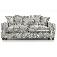 Fedora 3 Seater Velvet Sofa Argent