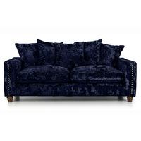 Fedora 3 Seater Velvet Sofa Sapphire