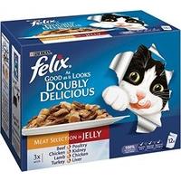 felix as good as it looks doubly delicious meat in jelly pouch 12x100g