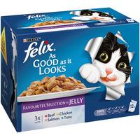 felix as good as it looks pouch cat food favourites in jelly 12 x 100g