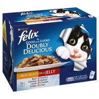 felix as good as it looks pouch cat food meat in jelly 12 x 100g