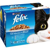 Felix Pouch Cat Food Fish Selection in Jelly 12 x 100g