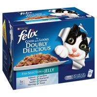 Felix As Good As It Looks Pouch Cat Food Fish in Jelly 12 x 100g