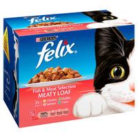 Felix Pouch Cat Food Fish and Meat 12 x 100g