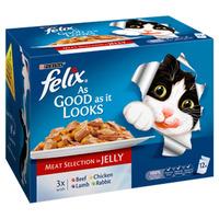 Felix Pouch Cat Food Succulent Steaks in Jelly 12 x 100g