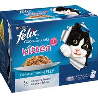 felix as good as it looks kitten fish selection pouches assorted x 12