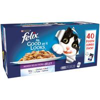 Felix As Good As It Looks Pouch Cat Food Mixed Selection in Jelly 40 x 100g