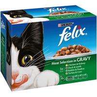 Felix Pouch Cat Food Gravy Selection in Gravy 12 x 100g