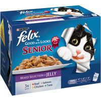 felix as good as it looks senior cat food pouches in jelly 12 x 100g