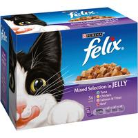 Felix Pouch Cat Food Mixed Selection in Jelly 12 x 100g