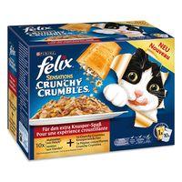 Felix Sensations Crunchy Crumbles 10 x 100g - Fish Selection