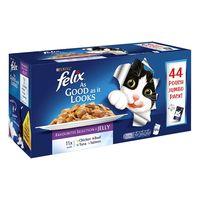 felix as good as it looks pouches in jelly mega pack 88 x 100g mixed p ...