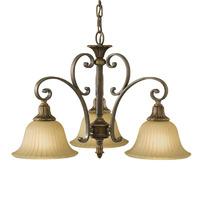 Feiss 3 Lamp Chandelier with India Scavo Glass Shade