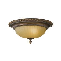 Feiss 2 Lamp Flush Ceiling Light with India Scavo Glass Shade