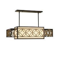 Feiss 4 Lamp Pendant Light with Bronze Organza Fabric Shade