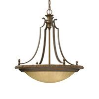 Feiss 4 Lamp Uplight Chandelier with India Scavo Glass Shade