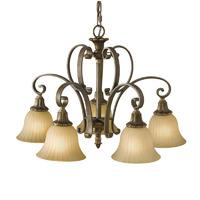 Feiss 5 Lamp Single Tier Chandelier with India Scavo Glass Shade