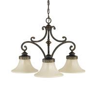 feiss 3 light chandelier with amber snow scavo glass shade