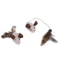 Feather Mice Cat Toy - 2 Toys