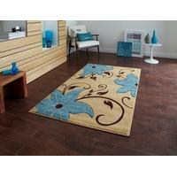 Felice Hand Carved Blue & Beige Hawaiian Style Rugs OC15 - 80cm x 150cm (2\'7\