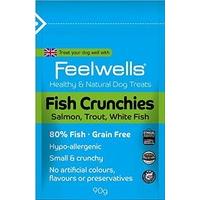 feelwells fish crunchies healthy natural dog treats 90g twelve packs