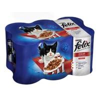 Felix Meat Selection in Jelly 6 x 400 g (Pack of 4, Total 24 Cans)