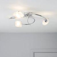 Ferro Spiral Chrome Effect 3 Lamp Ceiling Light