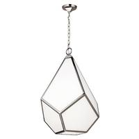 FE/DIAMOND/P/L Diamond Large White Glass Ceiling Pendant Light